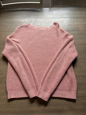 Forever 21 Blush Pink Crew Neck Knit Sweater